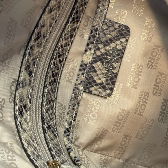 Michael Kors Python Pattern Shoulder Bag - Tan - Picture 7 of 9